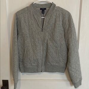 GAP Heather Gray Knit Collar Jacket